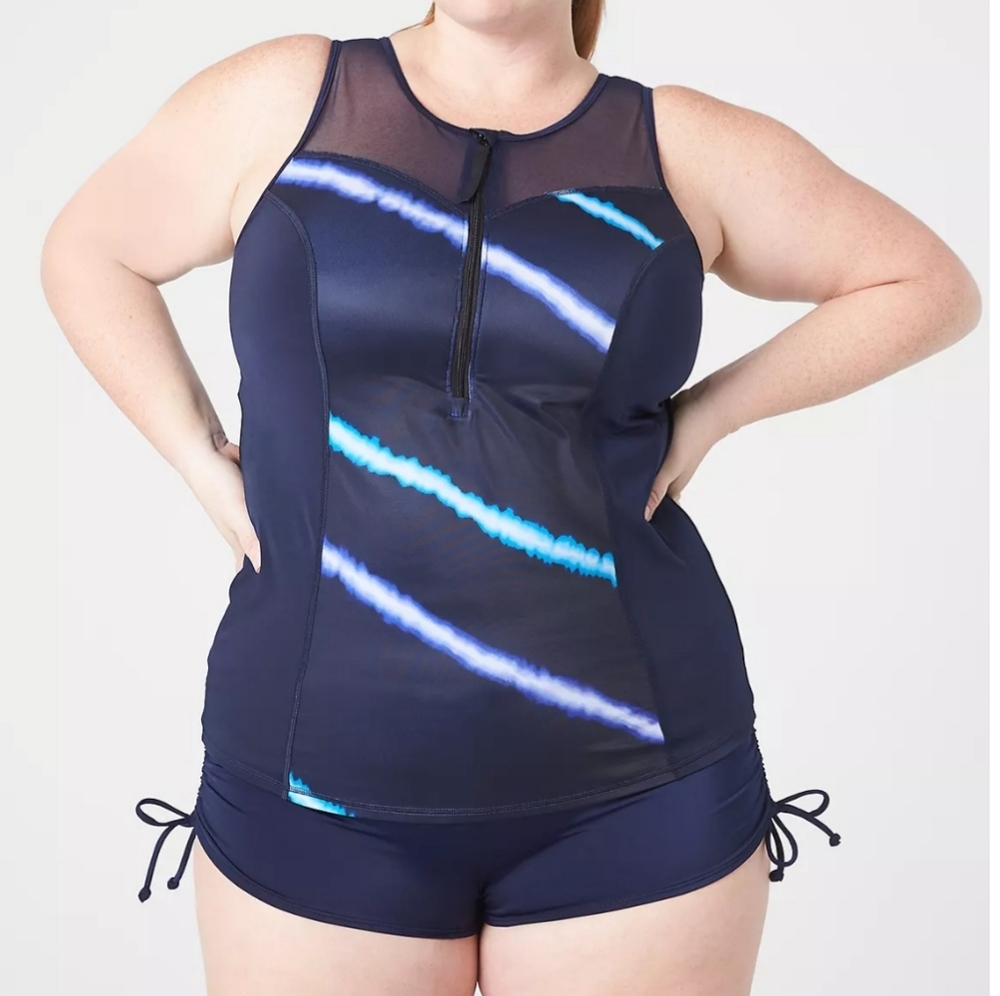 NWT LIVI Swim Short Navy Blue Plus Size 18 Cute Tie Leg Detail